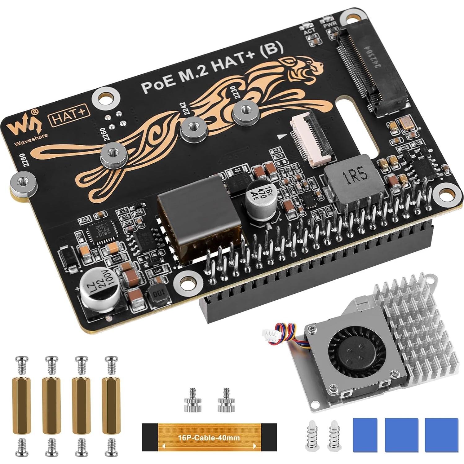 Tarjeta de expansión PCIe M.2 NVMe YELUFT con PoE y enfriador