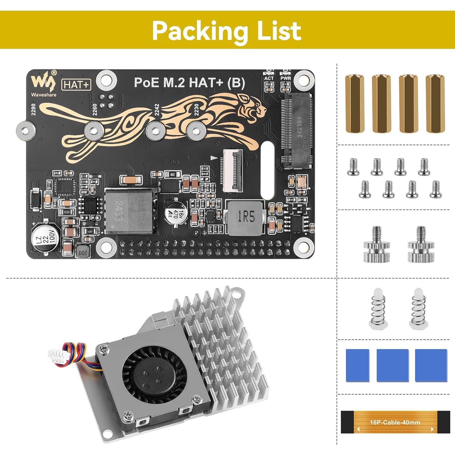 Tarjeta de expansión PCIe M.2 NVMe YELUFT con PoE y enfriador