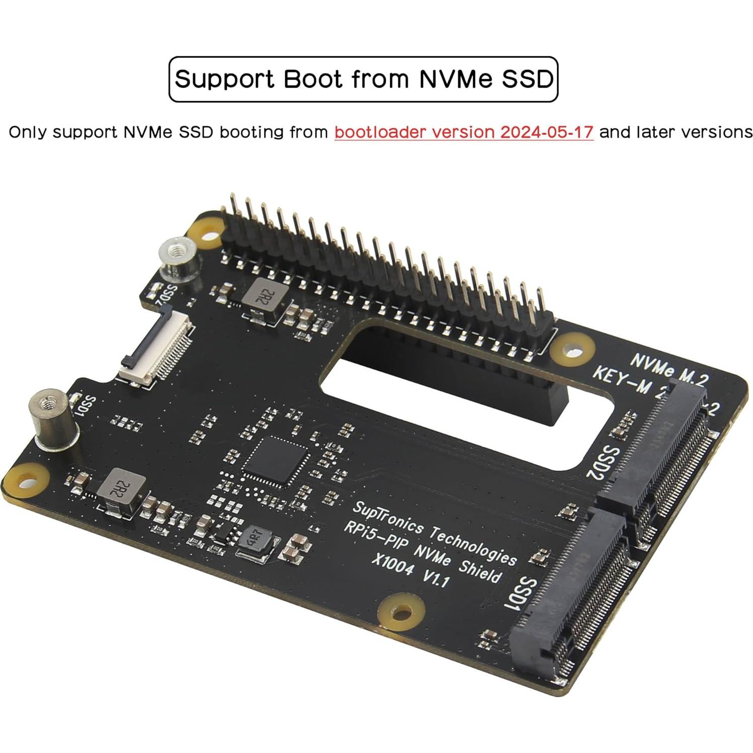 Geekworm X1004 PCIe Doble M.2 HAT NVMe para Raspberry Pi 5