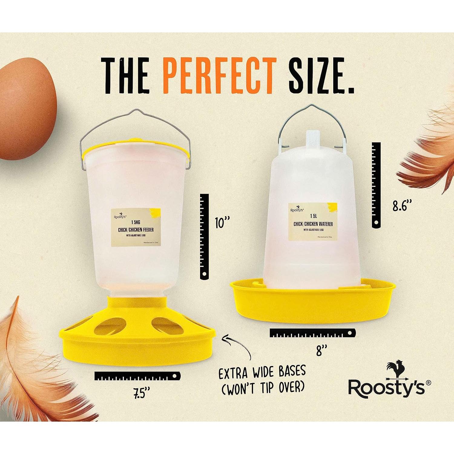 Comedero y Bebedero Roosty's 1.5L Colgante para Pollos