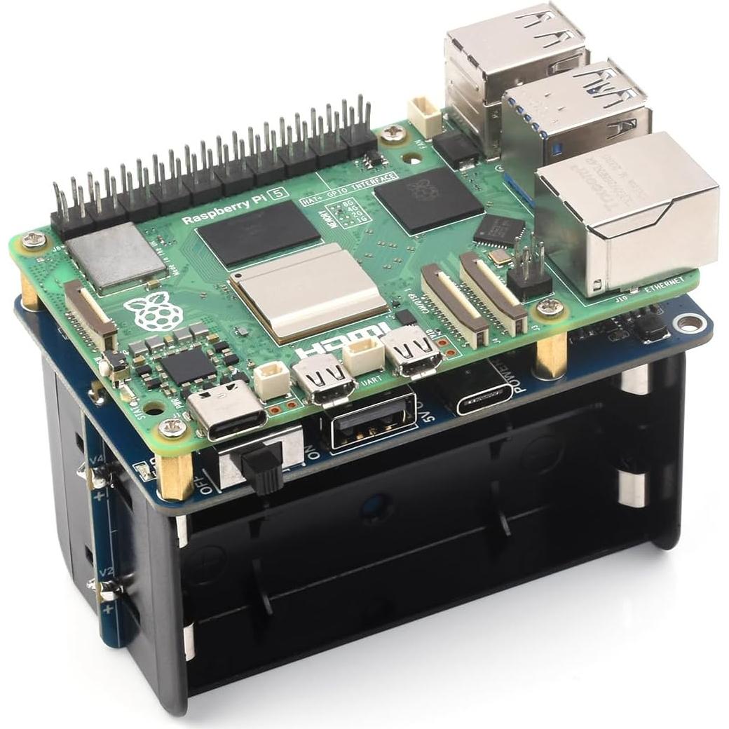 UPS HAT (E) Waveshare para Raspberry Pi 5/4B/3B+, 5V 6A