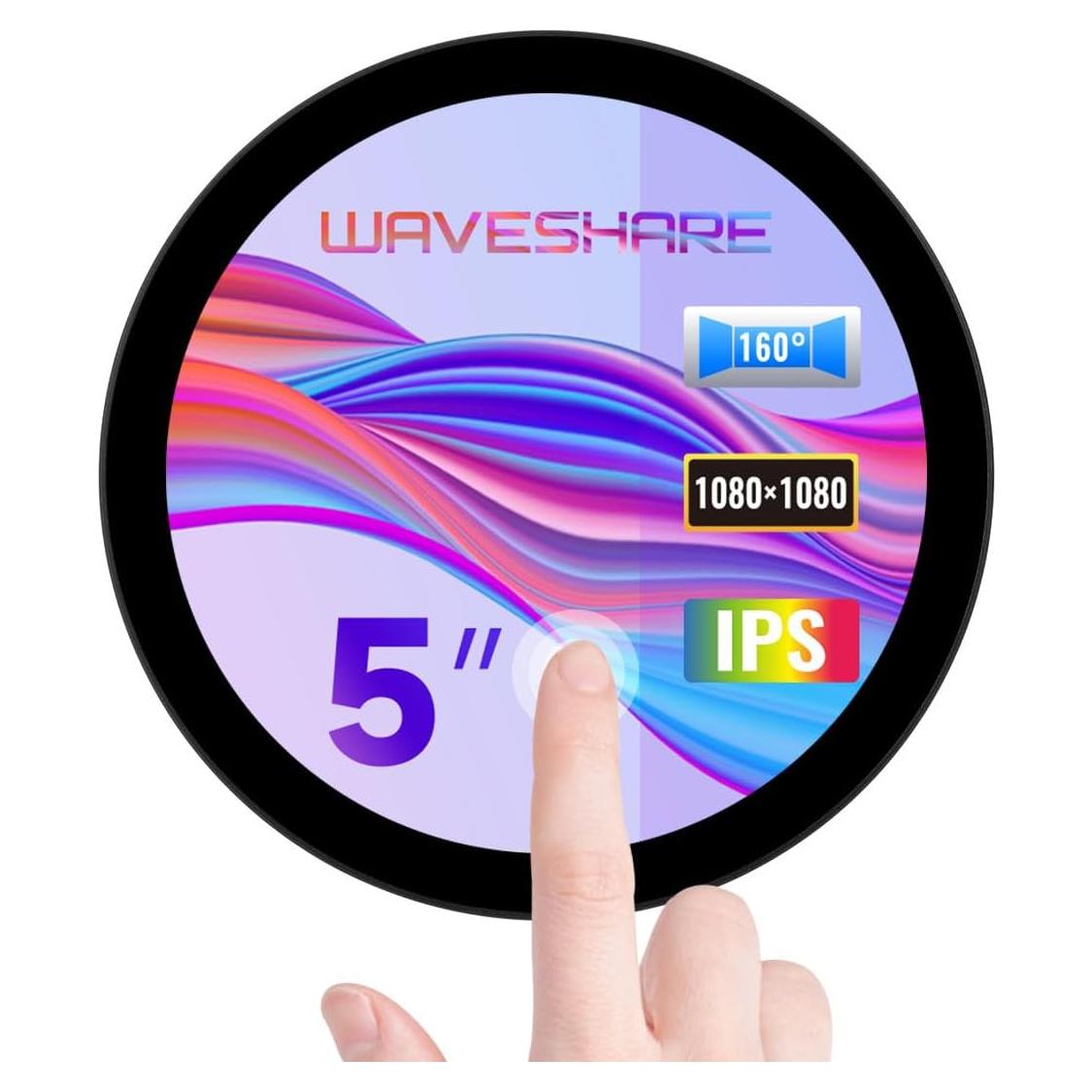 Pantalla Táctil Redonda 5" Waveshare 1080x1080 IPS