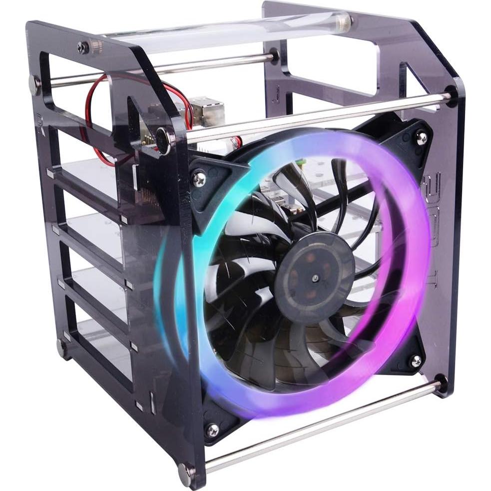Caja Clúster GeeekPi 4 Capas con Ventilador RGB para Raspberry Pi