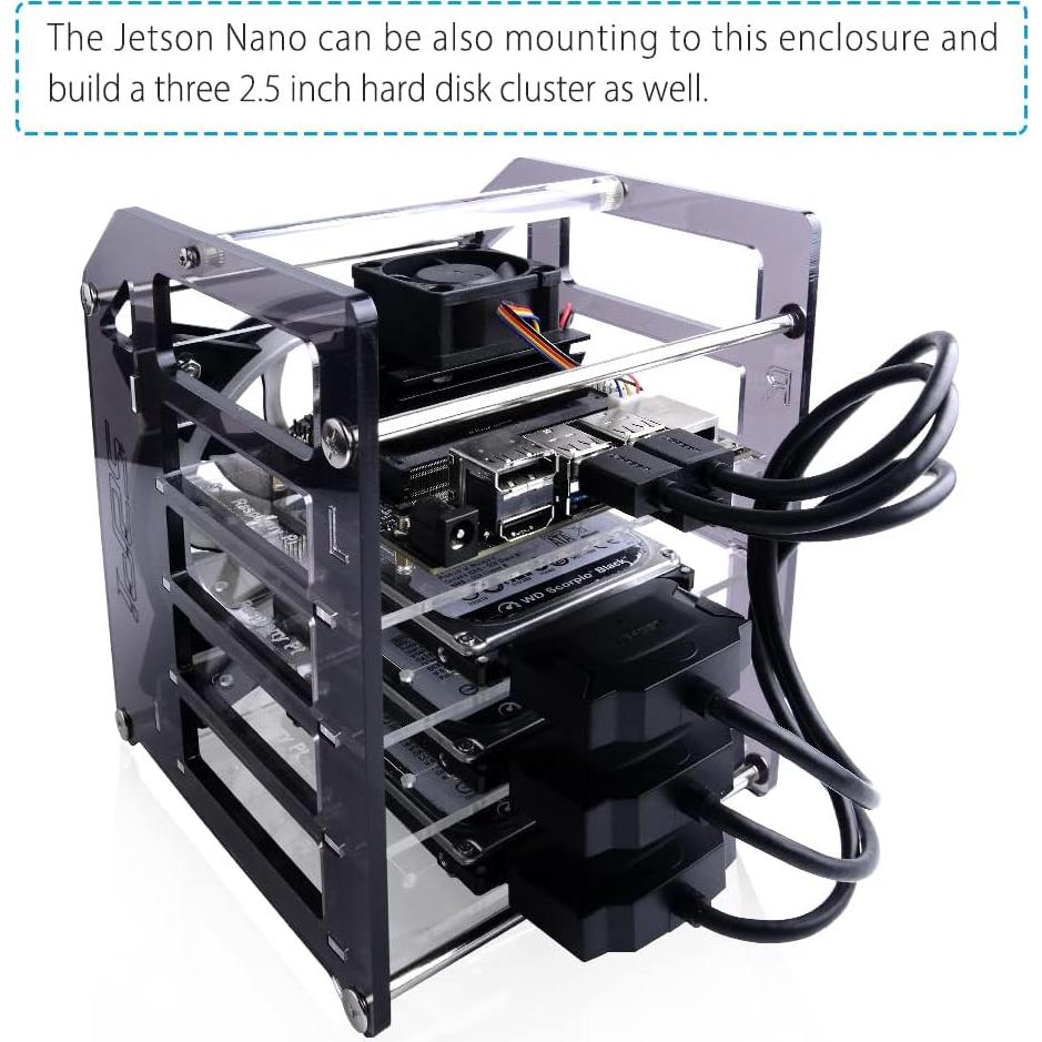 Caja Clúster GeeekPi 4 Capas con Ventilador RGB para Raspberry Pi