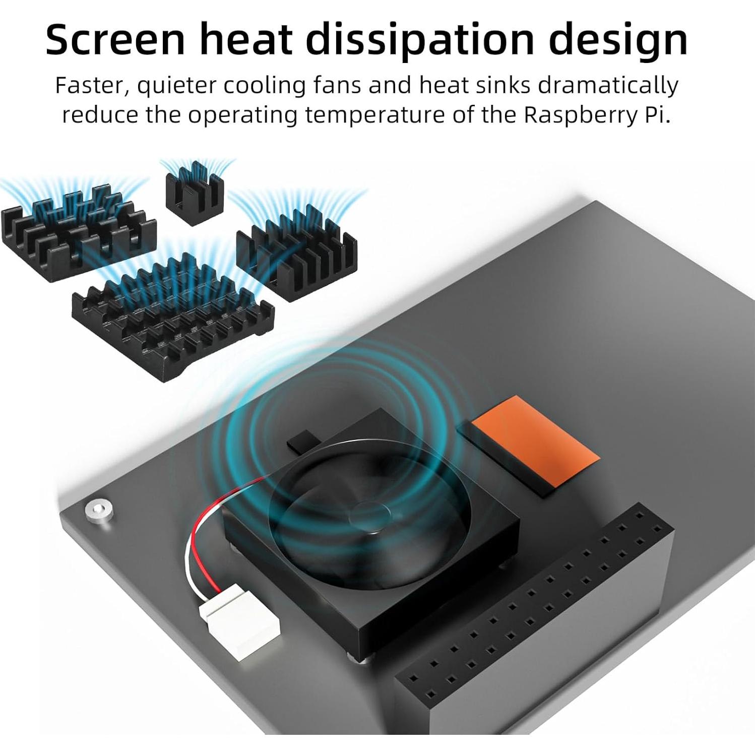 Pantalla Táctil 3.5" CUQI para Raspberry Pi 5 con Caja