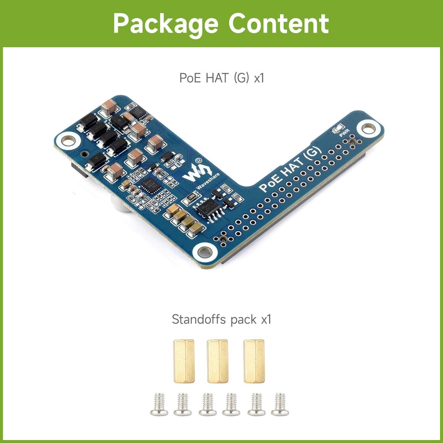 Waveshare PoE HAT G para Raspberry Pi 5, 5V 5A, 802.3af/at
