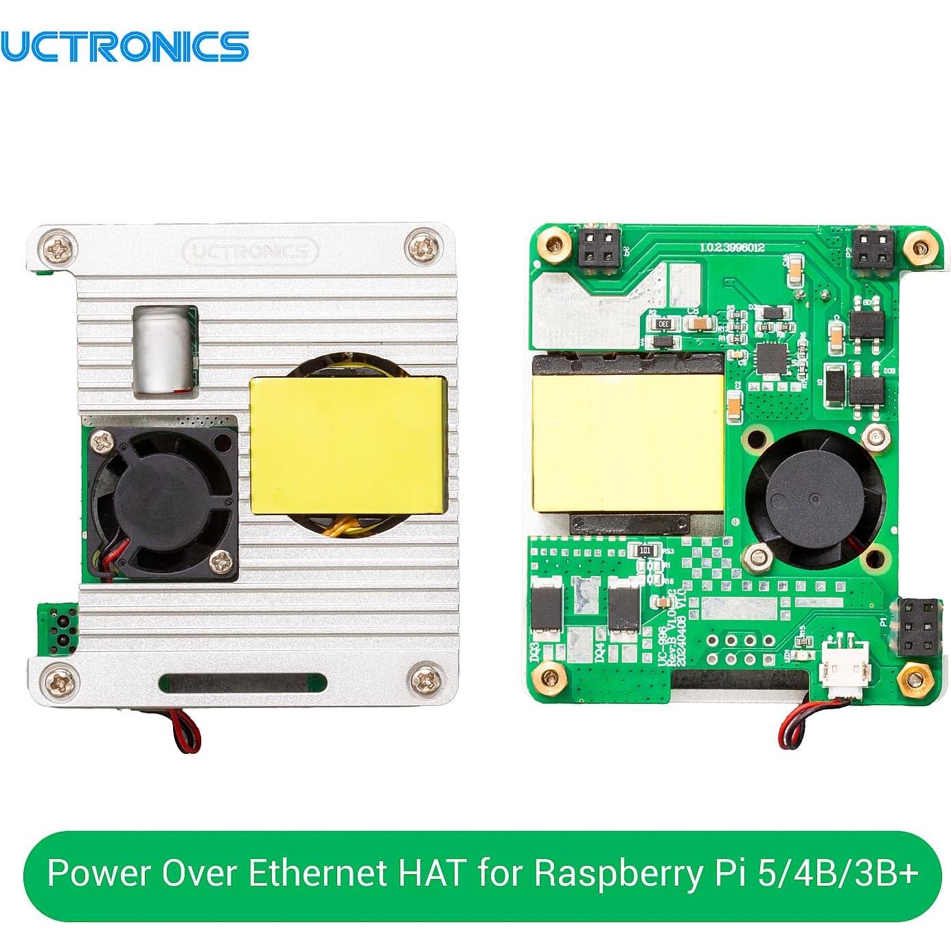 Sombrero PoE Uctronics para Raspberry Pi 5/4/3B 5V 4.5A