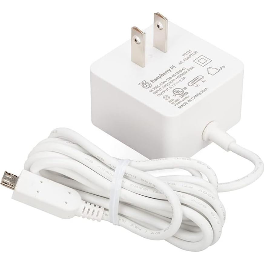Adaptador de Alimentación Raspberry Pi 5.1V 2.5A Micro USB