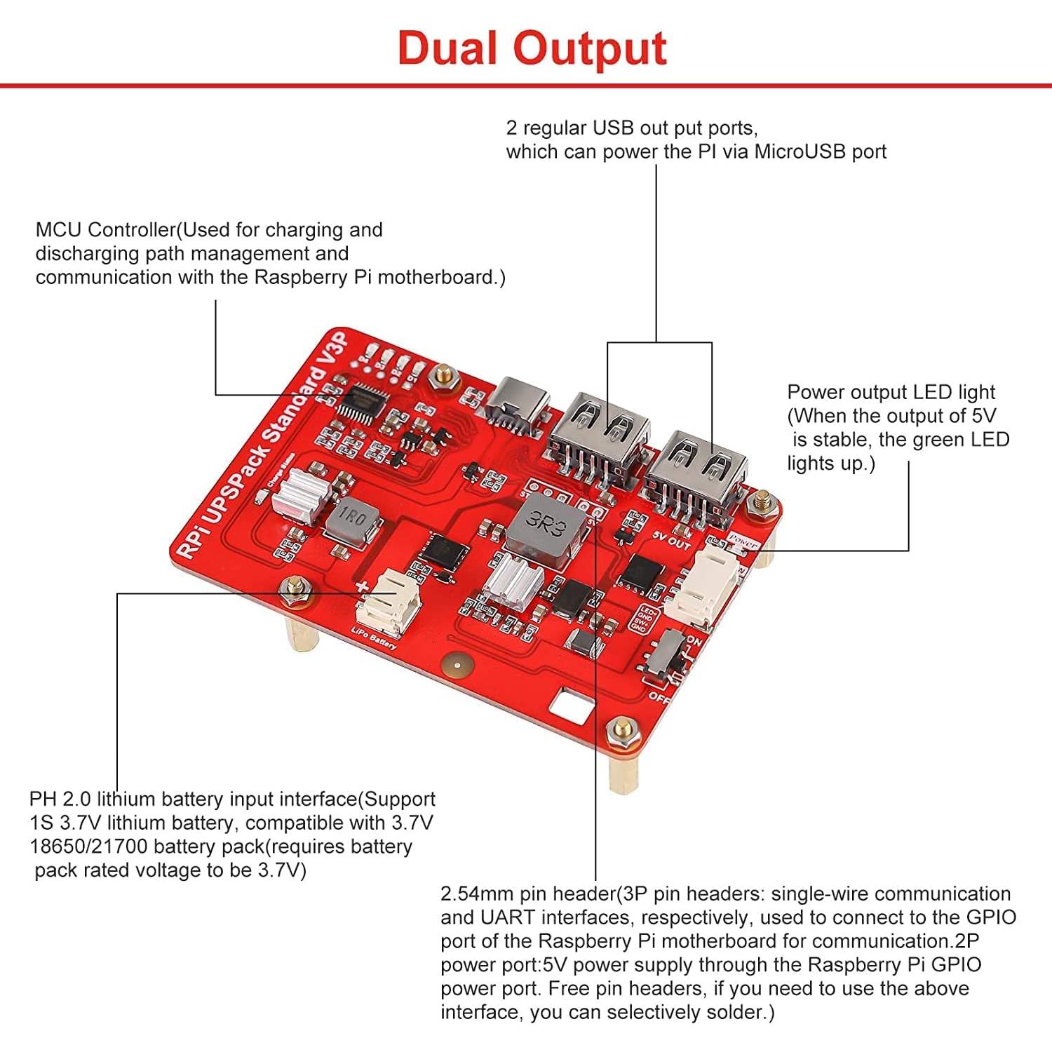 Pack Batería UPS MakerFocus Raspberry Pi 4 con 4000mAh