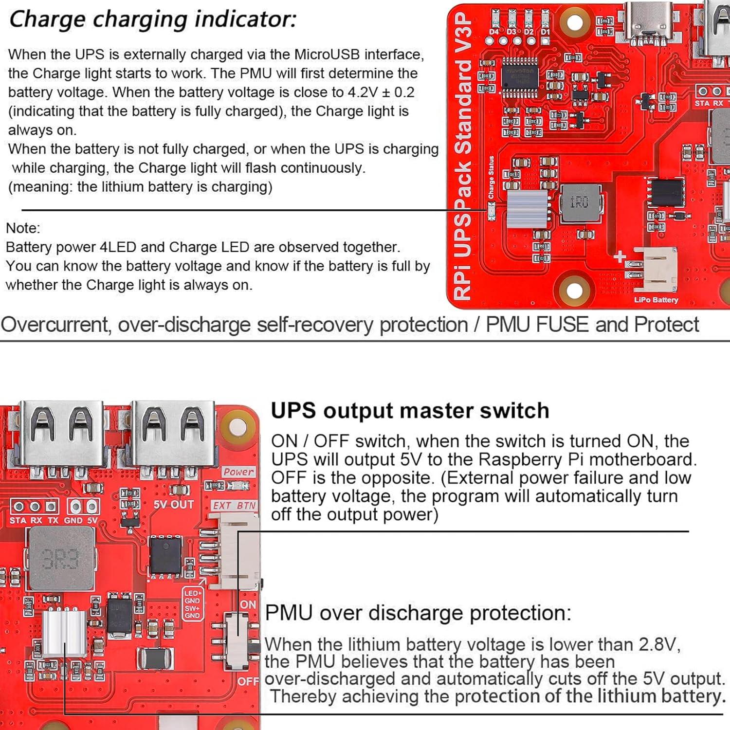 Pack Batería UPS MakerFocus Raspberry Pi 4 con 4000mAh