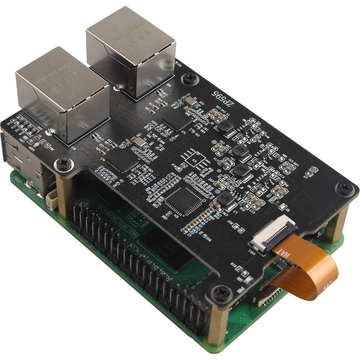 Placa de Expansión HAT PCIe Doble Puerto Ethernet 2.5G ZDE