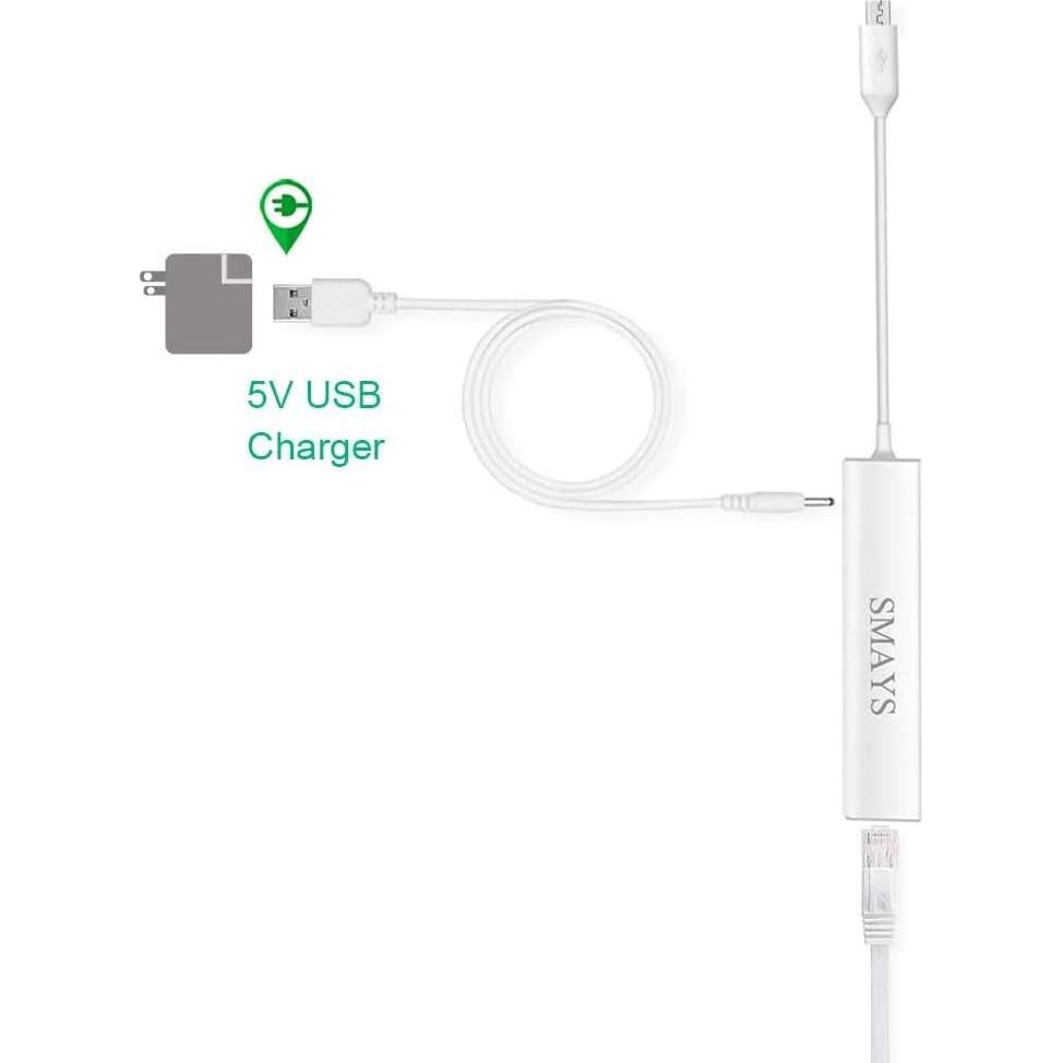 Adaptador Ethernet OTG Micro USB Smays con HUB Alimentado