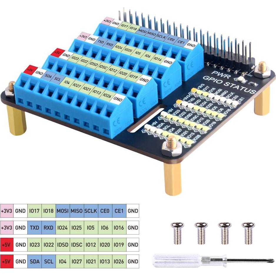 Bloque de Terminal de Tornillo GPIO GeeekPi para Raspberry Pi