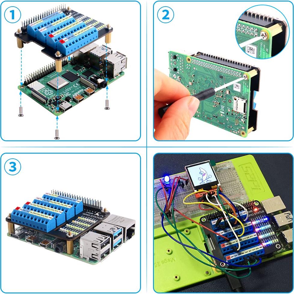 Bloque de Terminal de Tornillo GPIO GeeekPi para Raspberry Pi