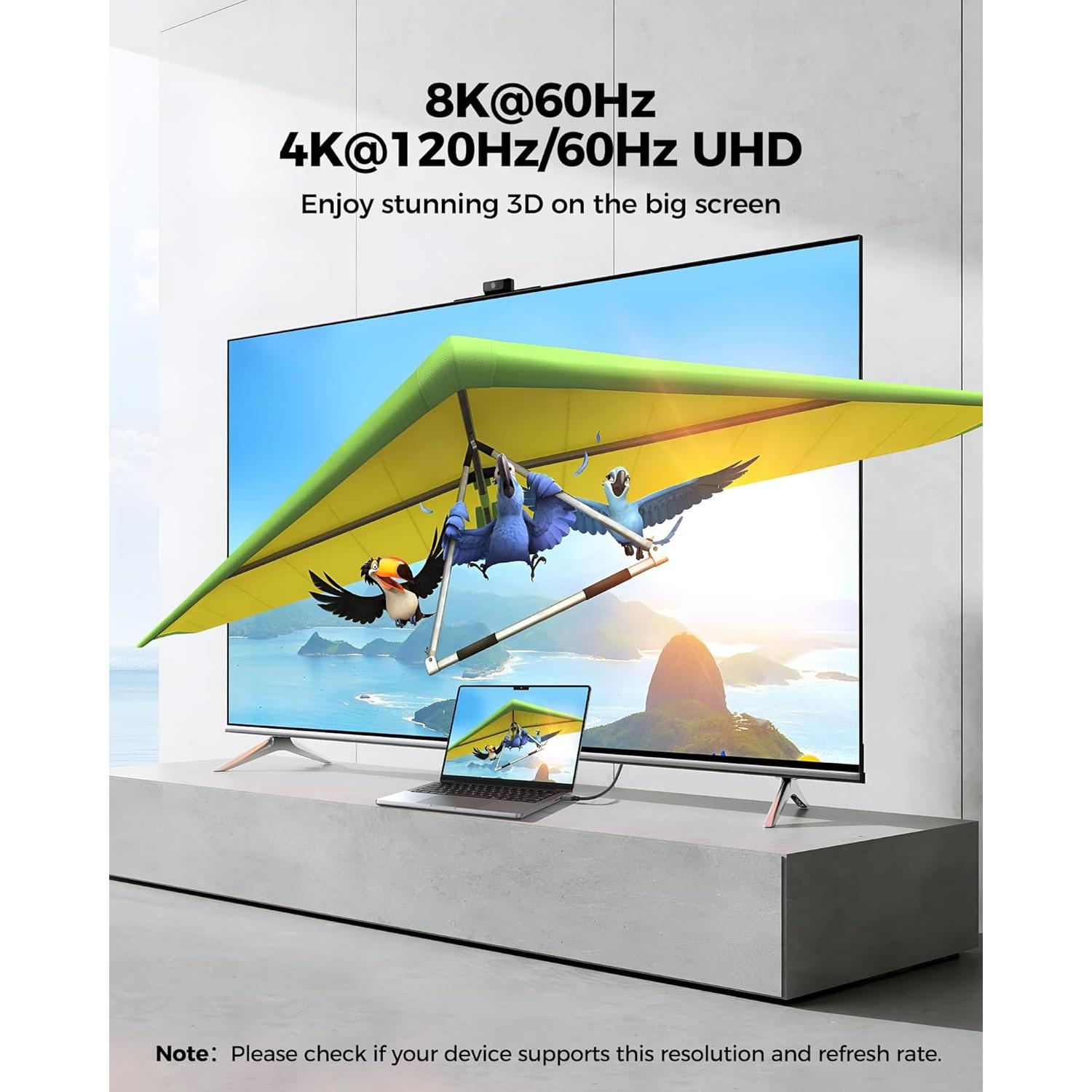 Cable Mini HDMI a HDMI Silkland 2.01m 8K 60Hz 48Gbps