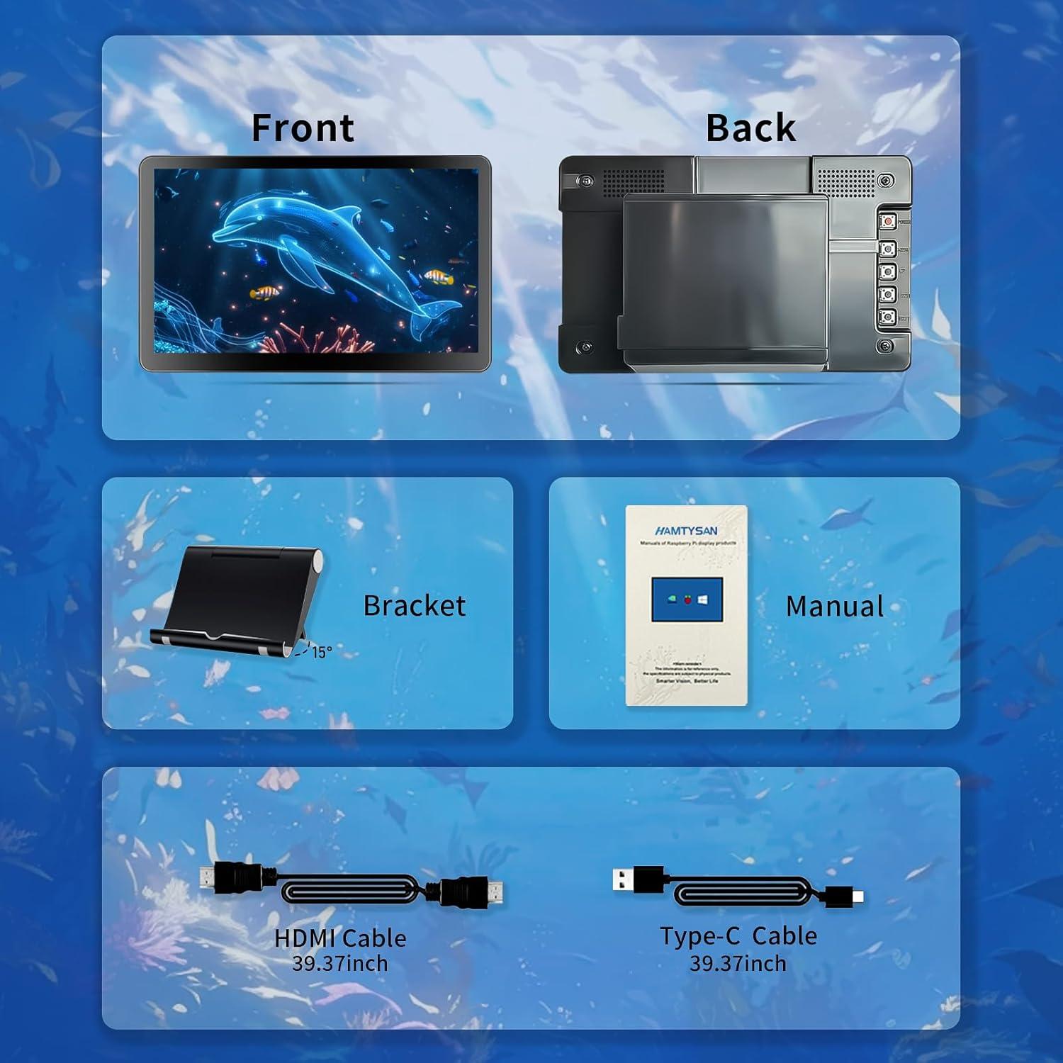 Monitor LCD 7" HMTECH para Raspberry Pi 400/4/3/2/Zero