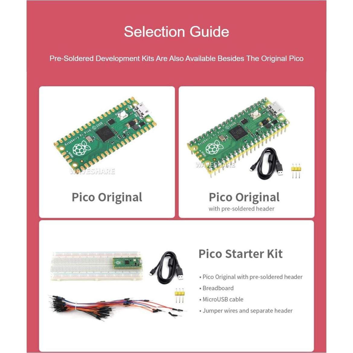 Placa Raspberry Pi Pico con encabezado pre-soldado 133 MHz