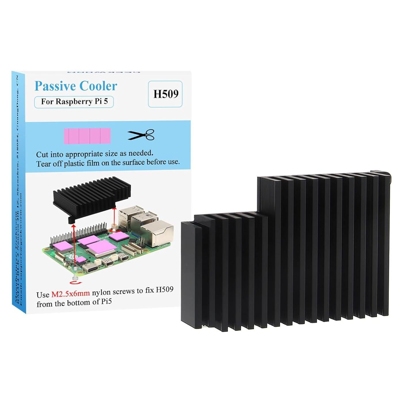 Disipador Pasivo Geekworm H509 para Raspberry Pi 5 15mm