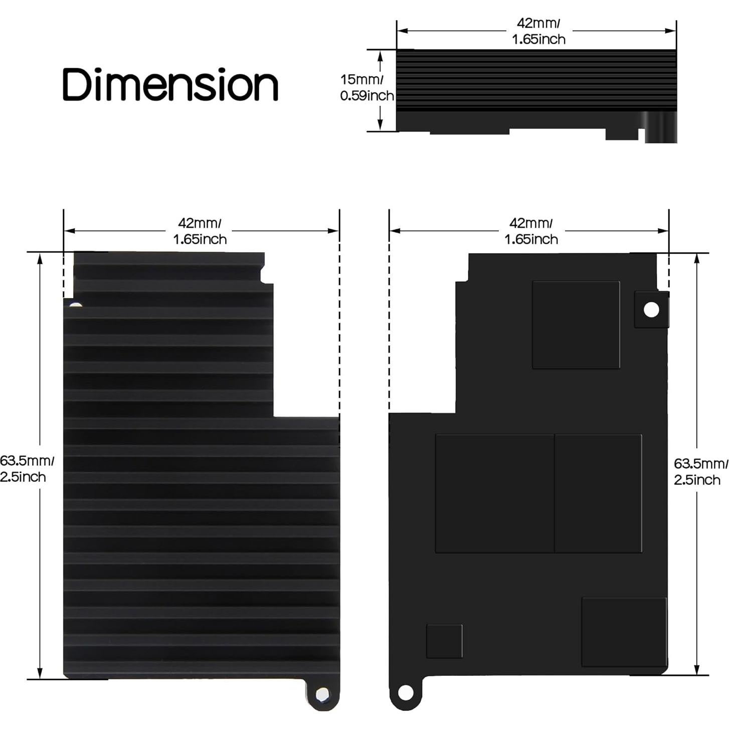 Disipador Pasivo Geekworm H509 para Raspberry Pi 5 15mm