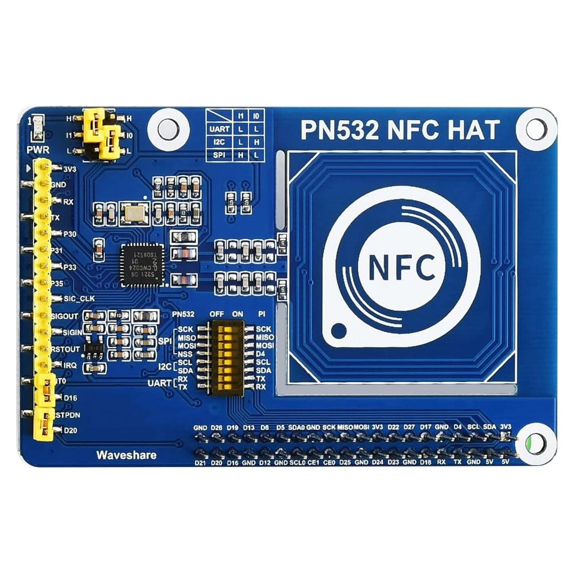 Módulo NFC Waveshare PN532 HAT para Raspberry Pi I2C/SPI