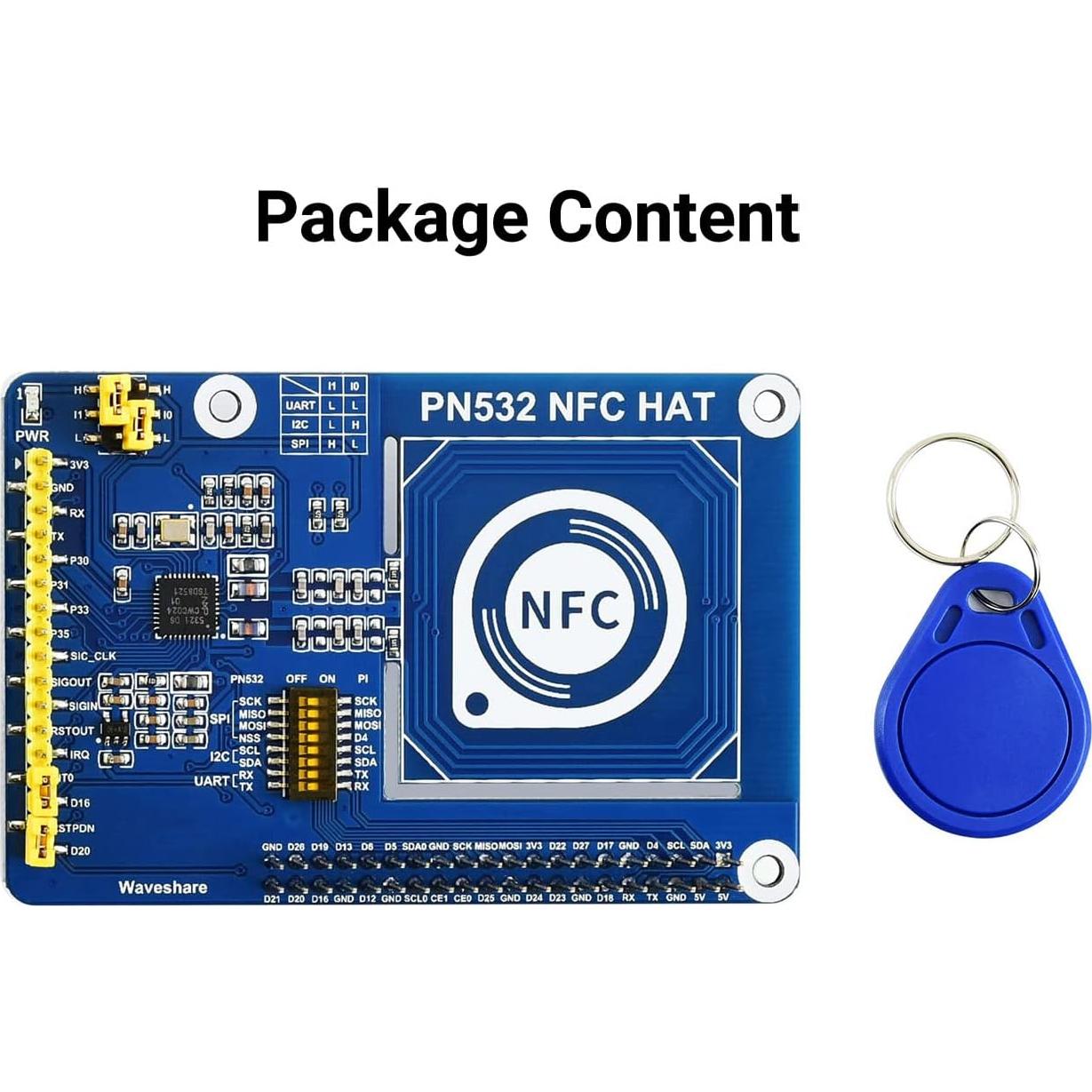 Módulo NFC Waveshare PN532 HAT para Raspberry Pi I2C/SPI