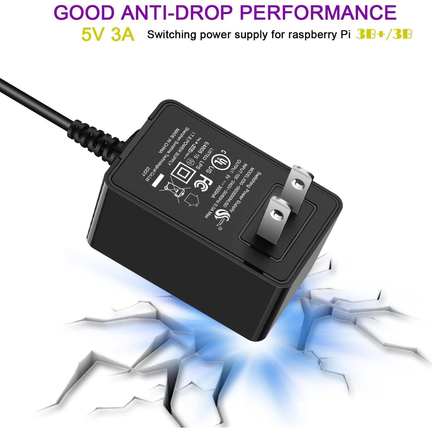 Fuente de Poder iUniker 5V 3A con Interruptor para Raspberry Pi