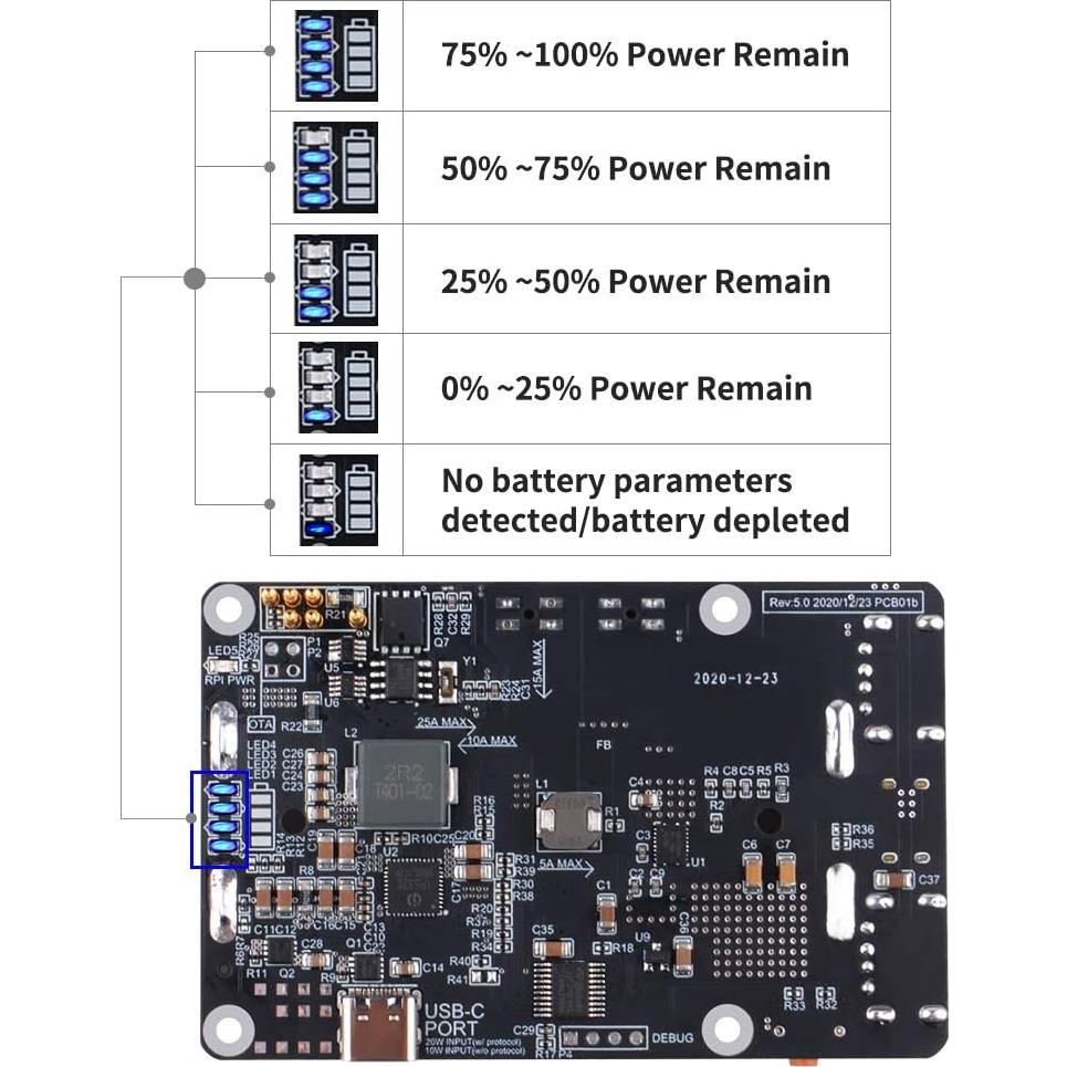 GeeekPi UPS V5 Fuente de Alimentación Ininterrumpida 5V para Raspberry Pi