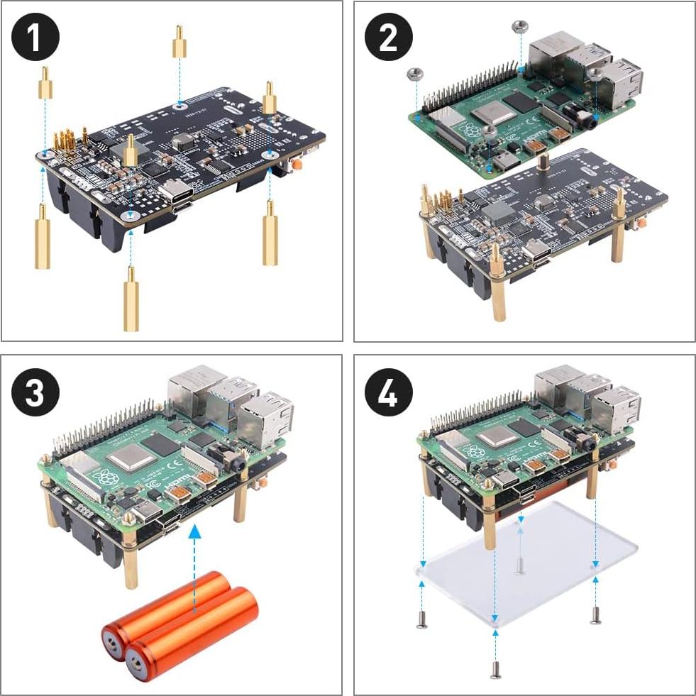 GeeekPi UPS V5 Fuente de Alimentación Ininterrumpida 5V para Raspberry Pi