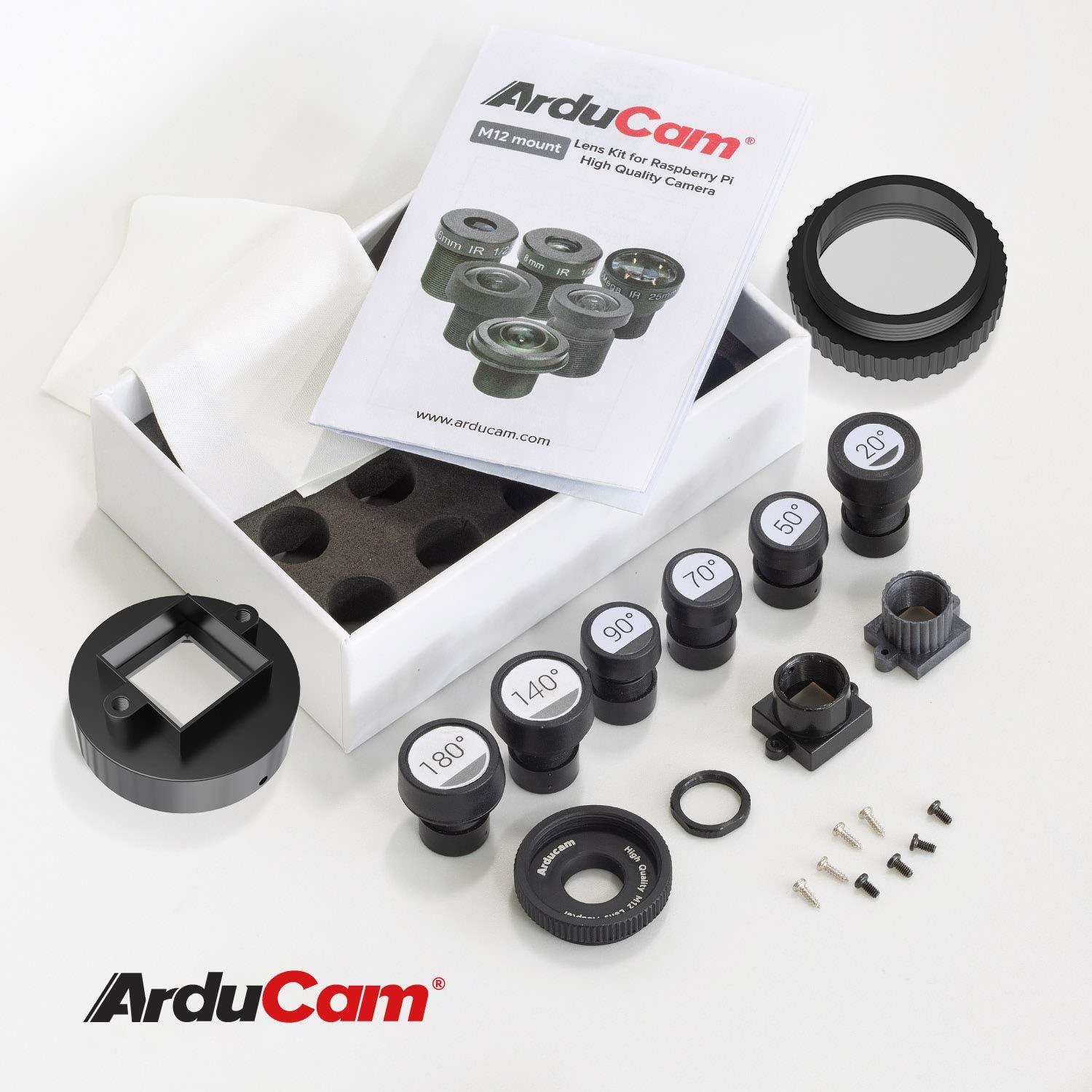 Kit de Lentes Arducam M12 para Cámara Raspberry Pi HQ