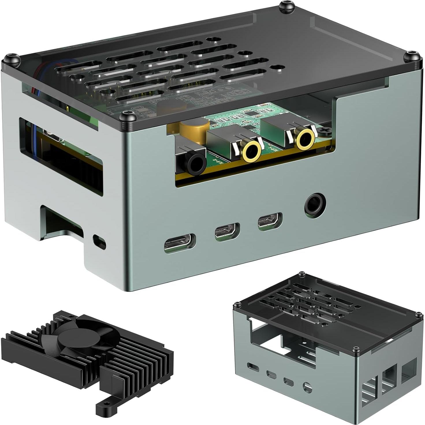 Caja de Aluminio InnoMaker para Raspberry Pi 4 con Ventilador y Disipador