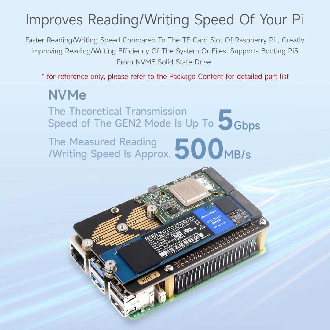 Adaptador PCIe a M.2 HAT Waveshare para Raspberry Pi 5