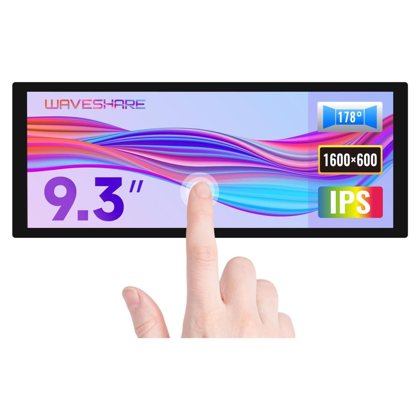 Pantalla táctil capacitiva Waveshare 9.3" 1600x600 HDMI