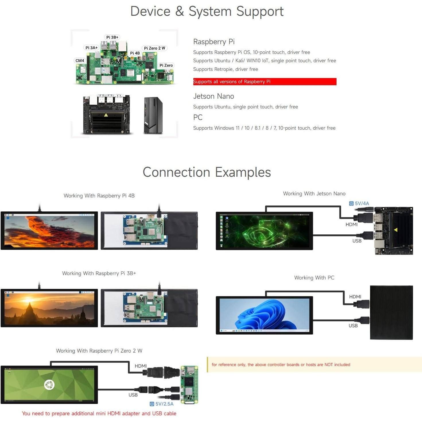 Pantalla táctil capacitiva Waveshare 9.3" 1600x600 HDMI
