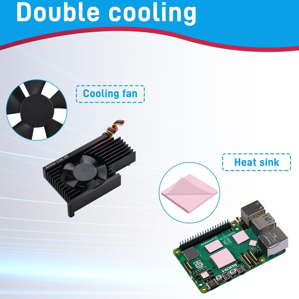 Enfriador Activo GeeekPi Armor Lite V5 para Raspberry Pi 5