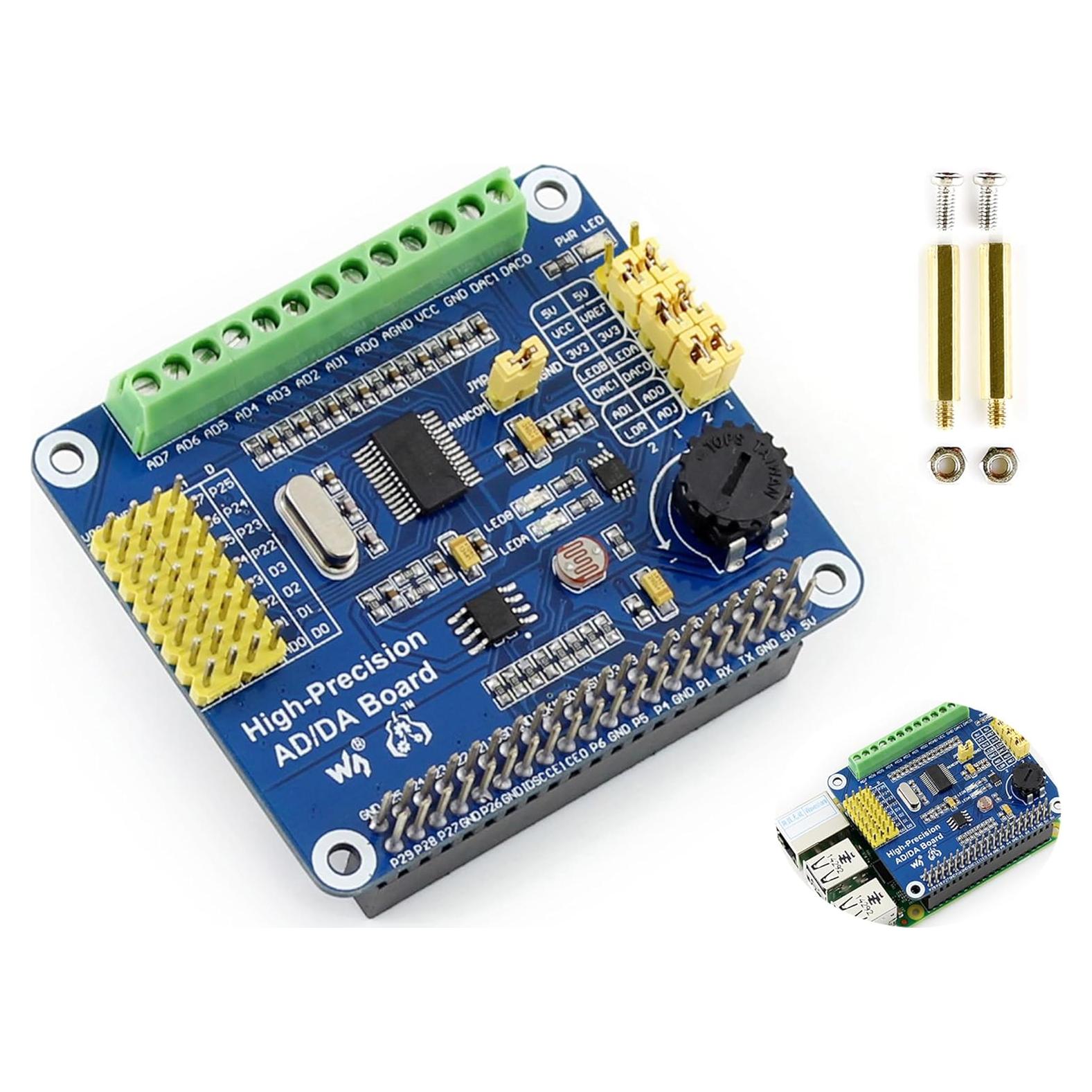 Placa AD/DA Alta Precisión Waveshare para Raspberry Pi