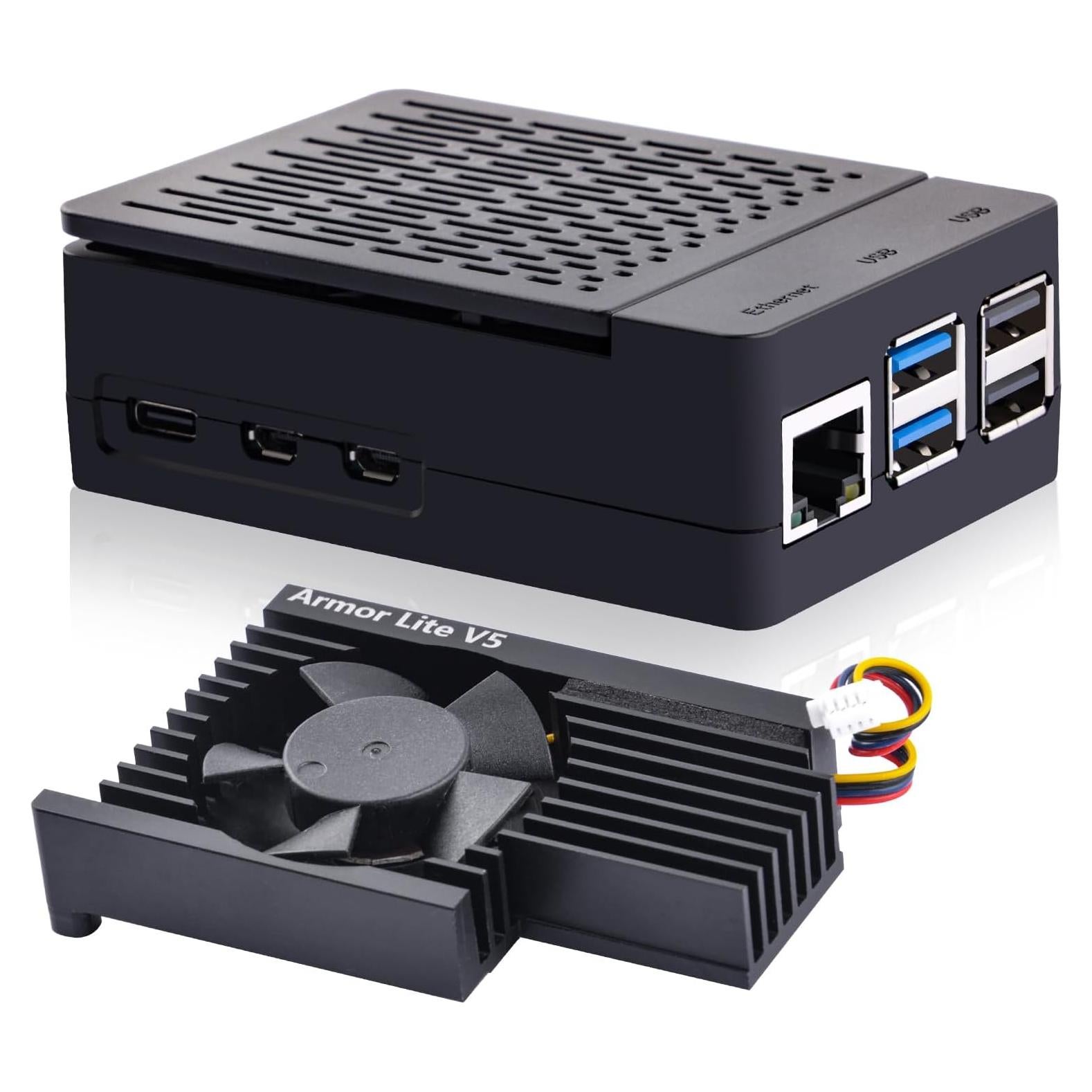 Caja ABS con Enfriador Armor Lite V5 para Raspberry Pi 5