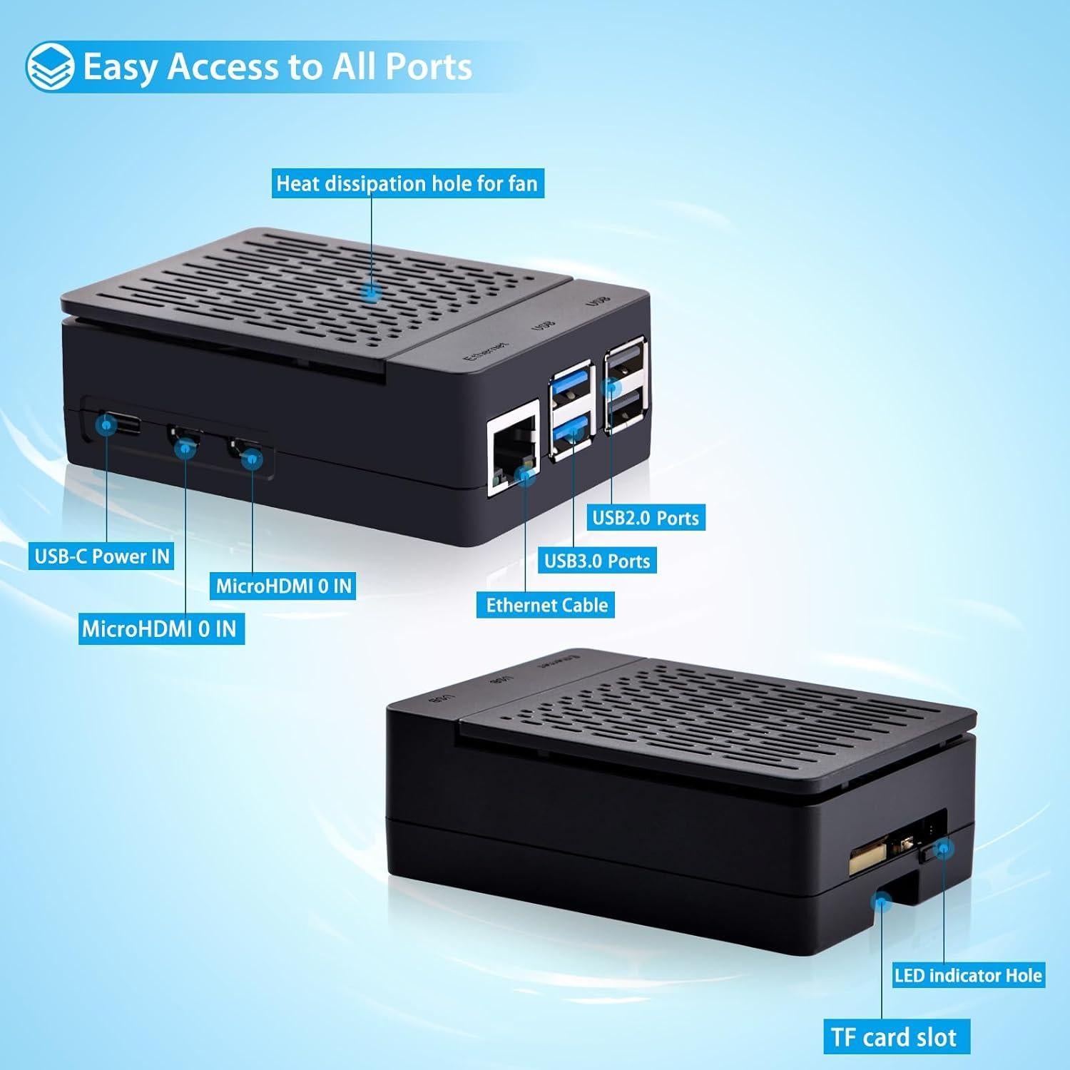 Caja ABS con Enfriador Armor Lite V5 para Raspberry Pi 5