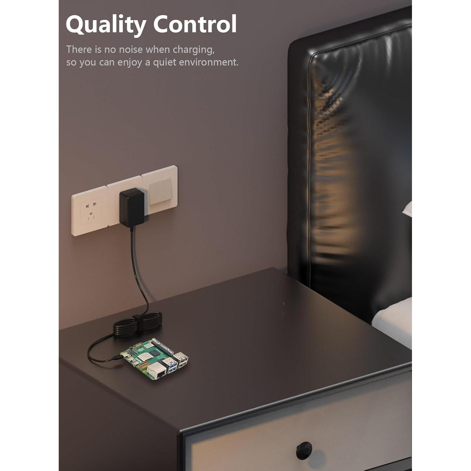 27W USB C Power Supply Compatible with Raspberry Pi 5, 5.1V 5A Power Adapter Charger Compatible with Raspberry Pi 5 8GB 4GB