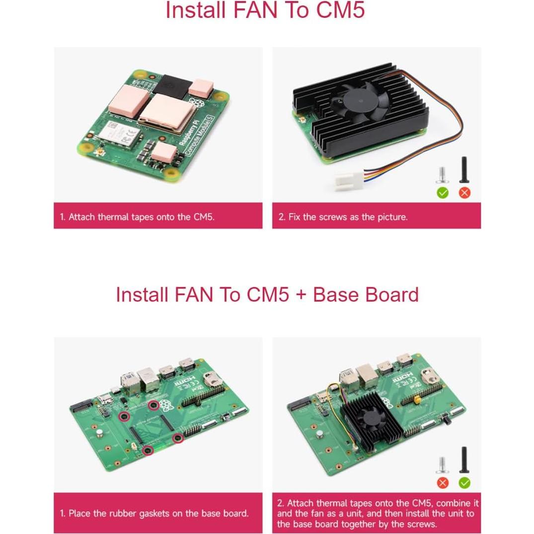 Ventilador de Enfriamiento Waveshare para Raspberry Pi CM5 5V