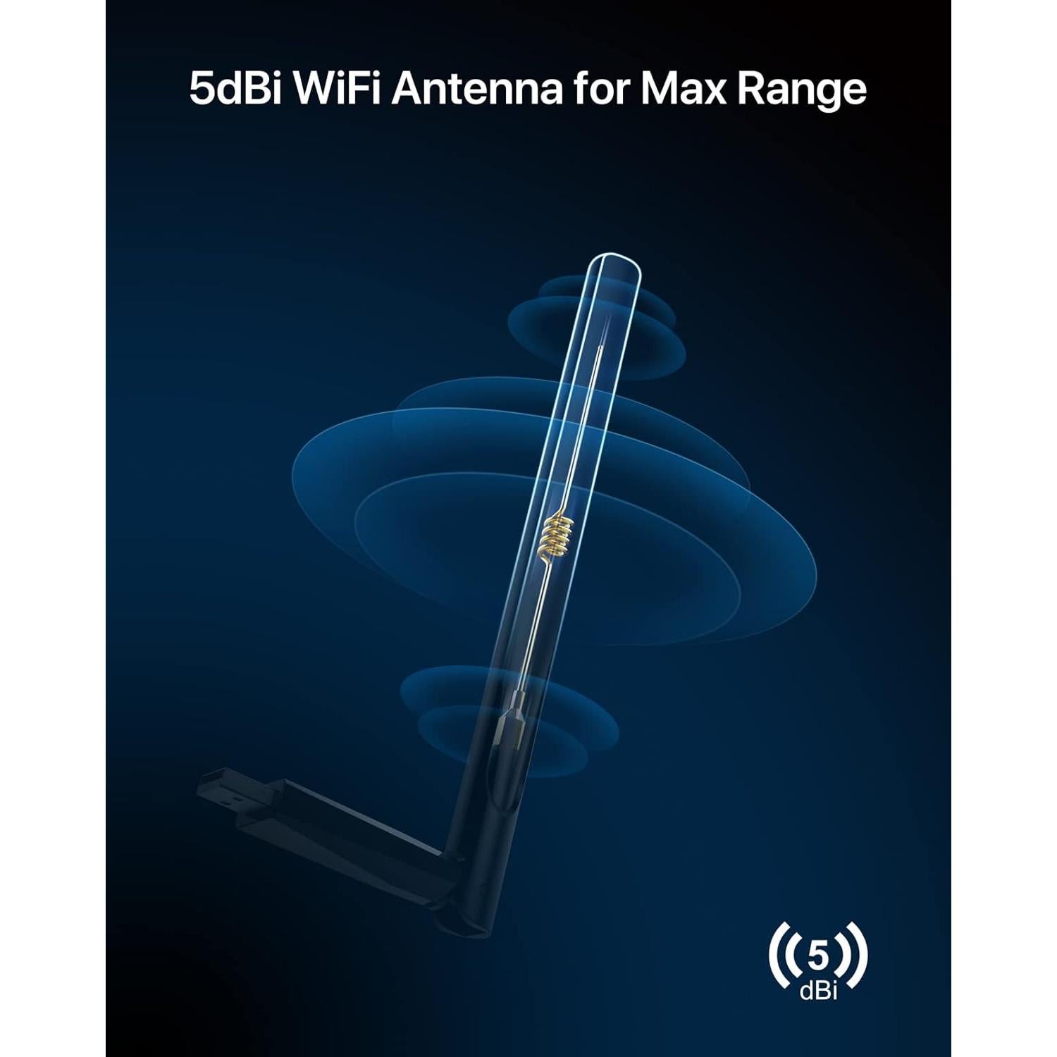 Adaptador WiFi USB Doble Banda BrosTrend AC5L 650Mbps Linux