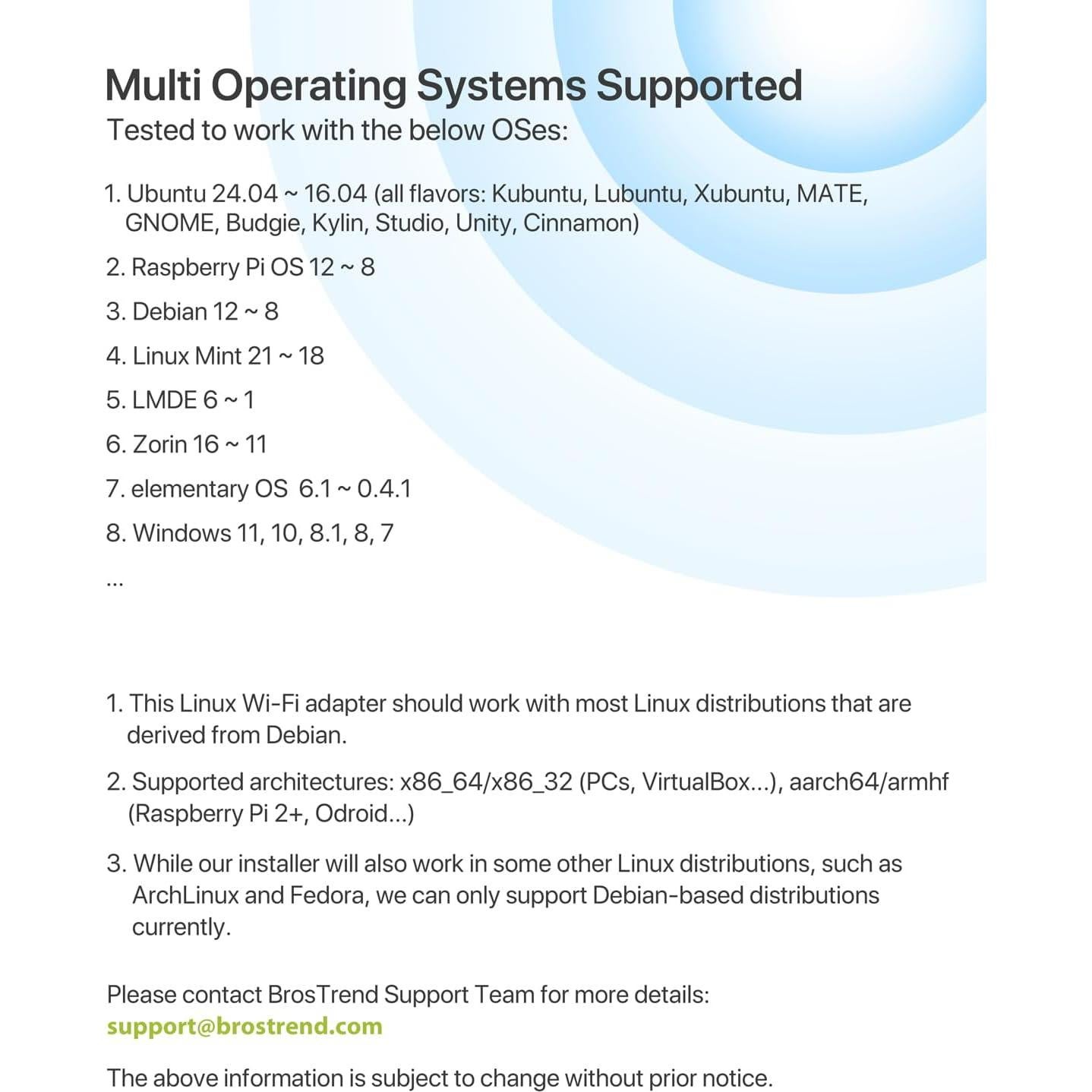 Adaptador WiFi USB Doble Banda BrosTrend AC5L 650Mbps Linux