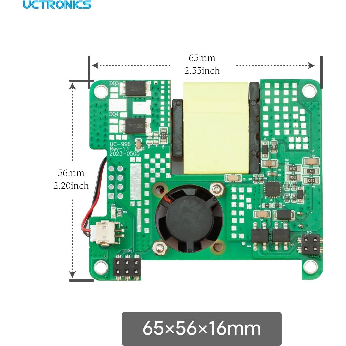 UCTRONICS PoE+ Hat para Raspberry Pi 4B/3B+ 5V 4.5A