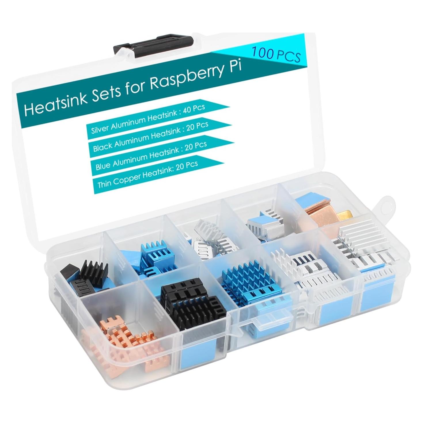 100 Pcs Disipadores de Calor MazerPi para Raspberry Pi 4B/3B+/3B/2B