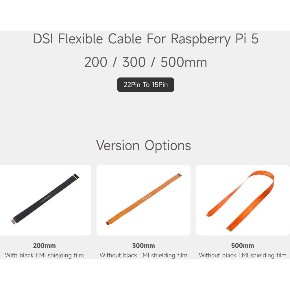 Cable DSI FPC Waveshare 300mm 22 a 15 pines Raspberry Pi