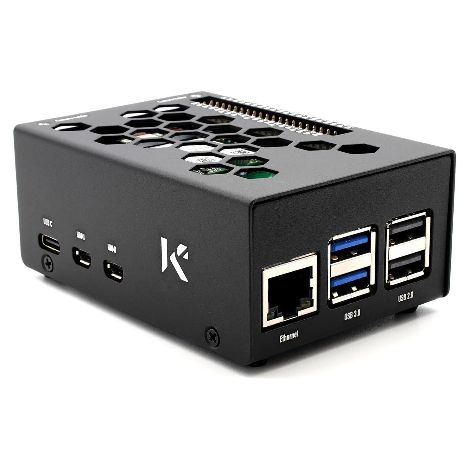 Caja KKSB para Raspberry Pi 5 y HAT M.2 NVMe - Negro