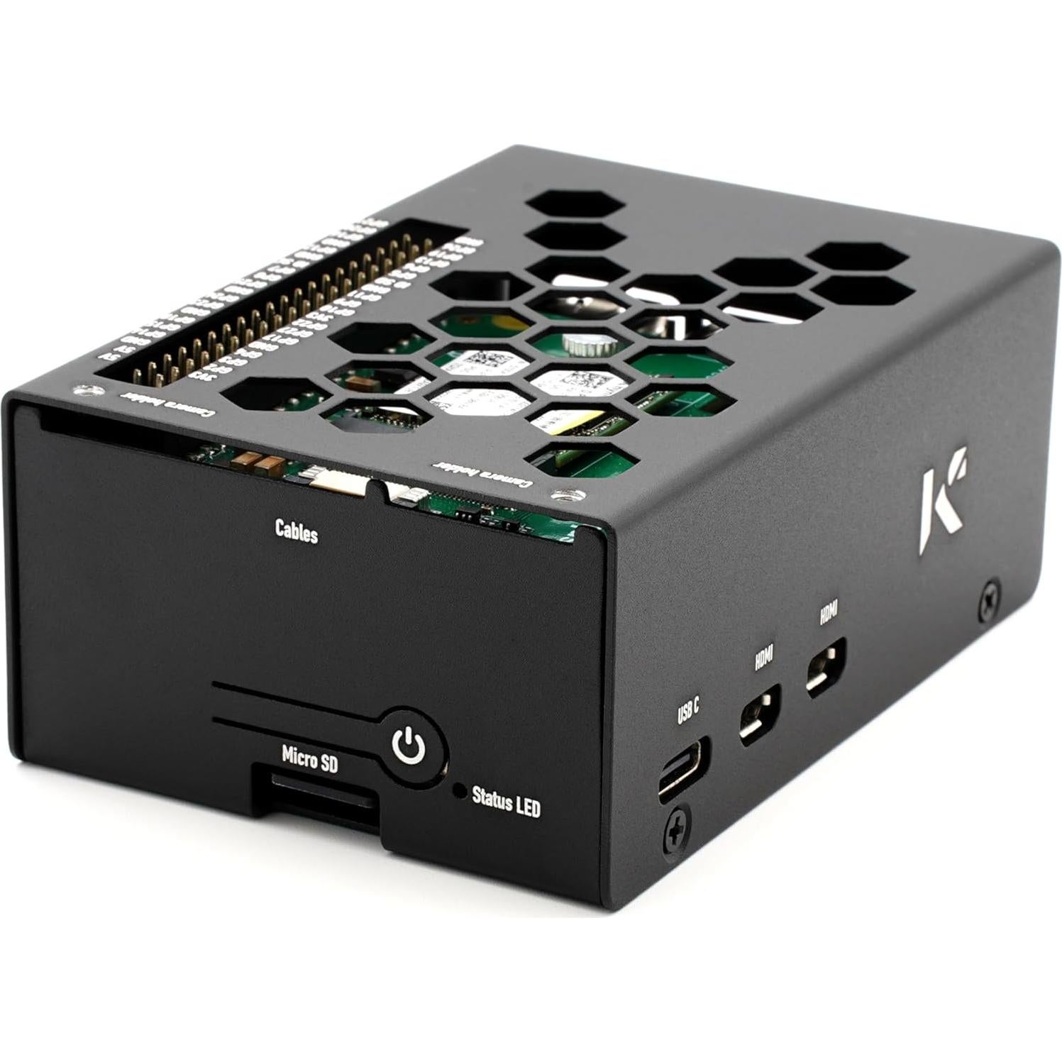 Caja KKSB para Raspberry Pi 5 y HAT M.2 NVMe - Negro