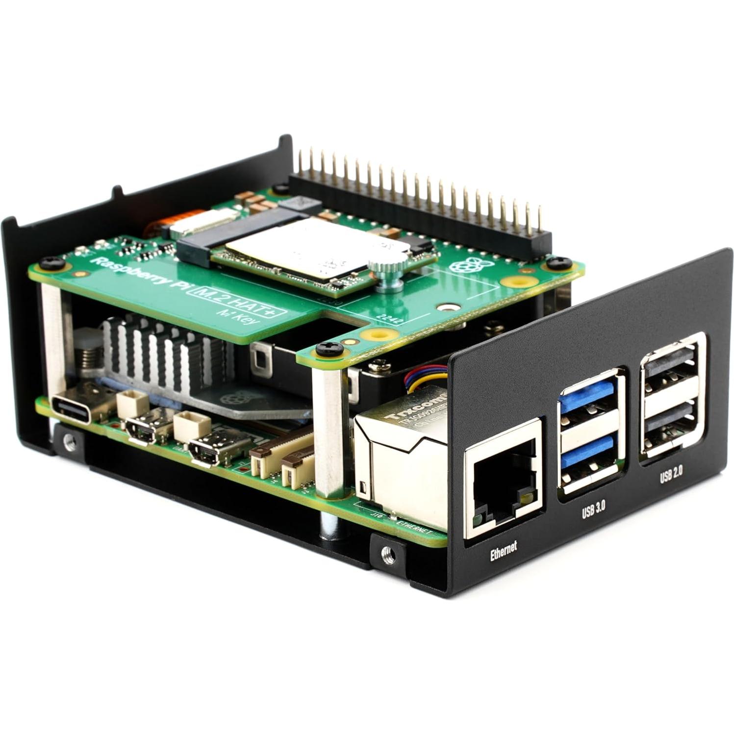 Caja KKSB para Raspberry Pi 5 y HAT M.2 NVMe - Negro