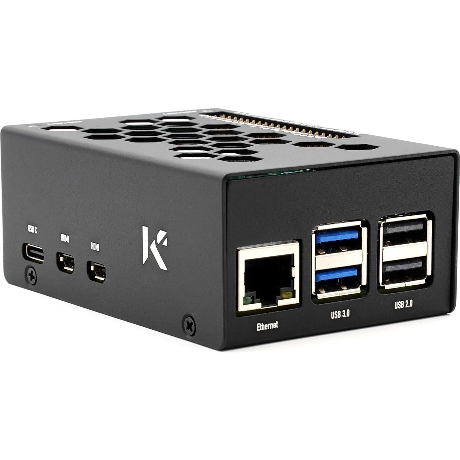 Caja KKSB para Raspberry Pi 5 y HAT M.2 NVMe - Negro