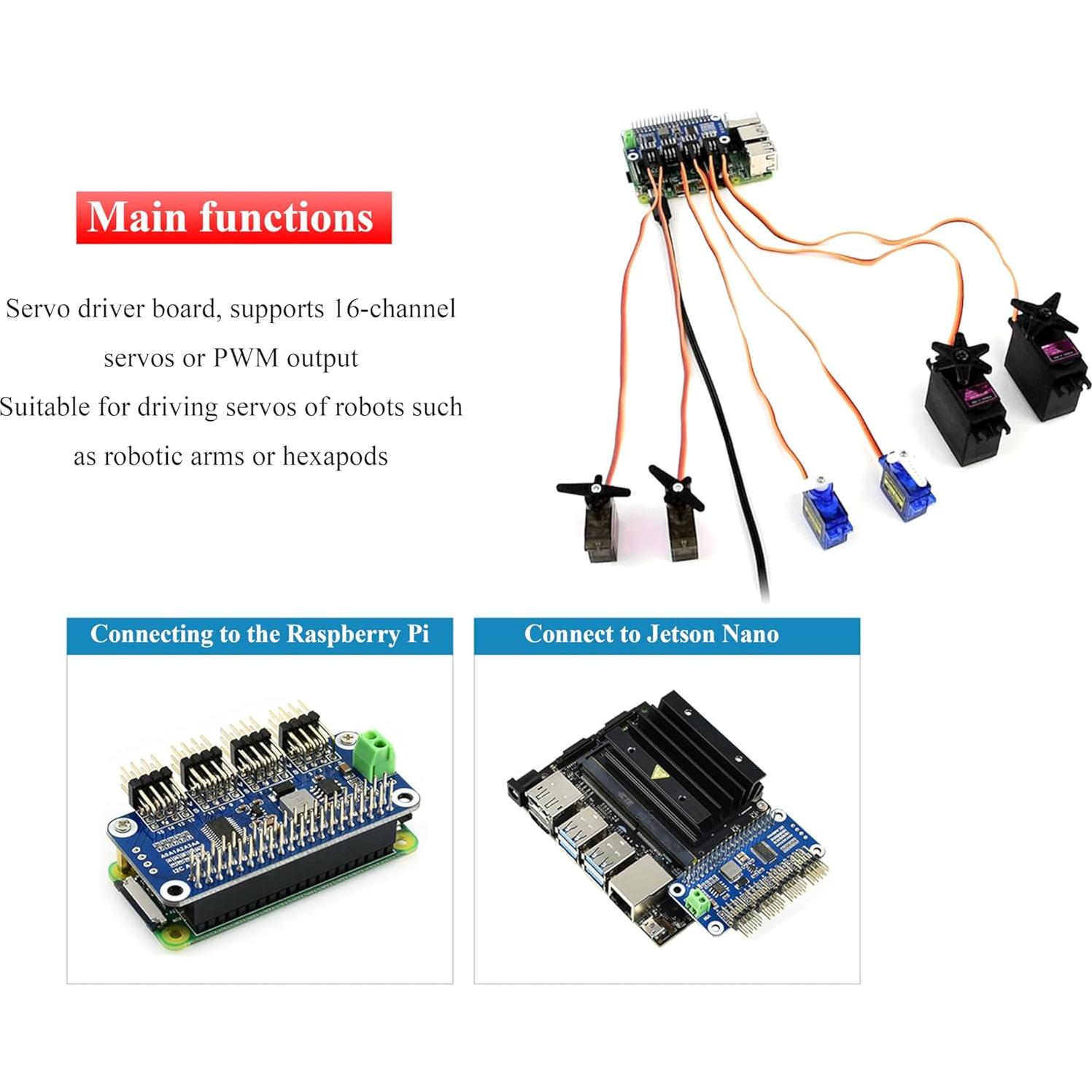 Controlador Servo HAT UeeKKoo 16 Canales I2C 12-Bit