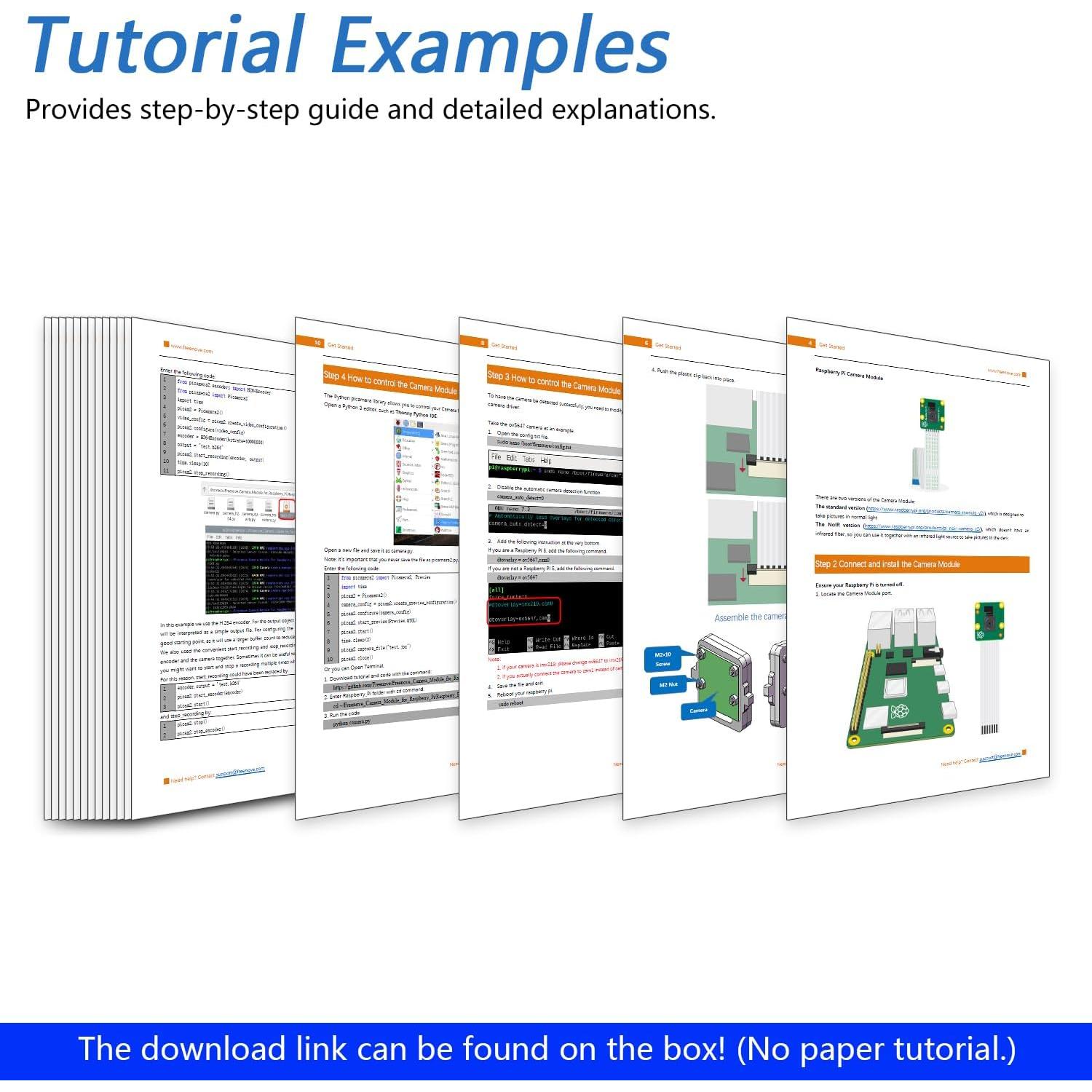 Cámara FREENOVE 5MP para Raspberry Pi 5/4B/3B+ con soporte